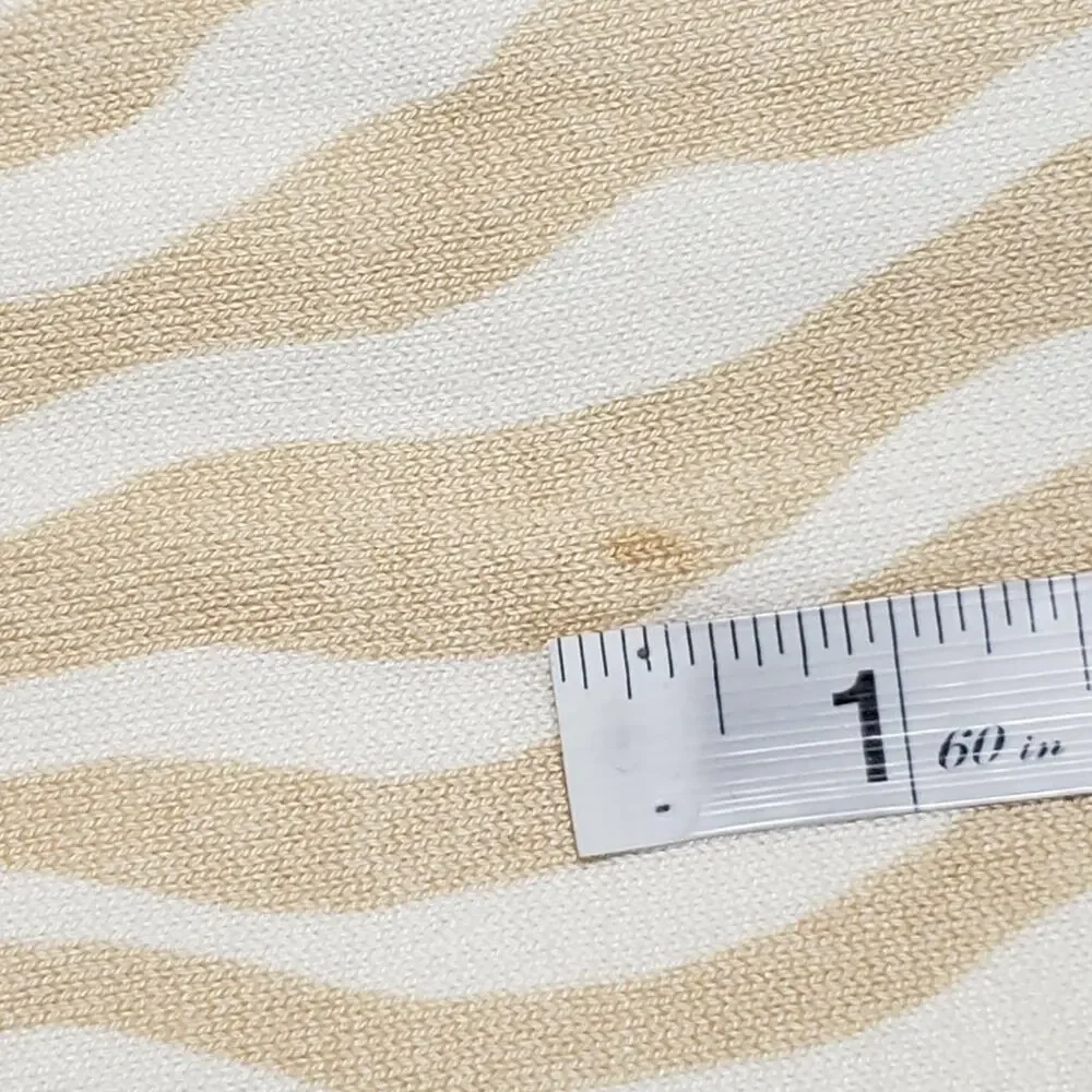 J. Mclaughlin Modal Stretch Zebra‎ Print Sweater Lightweight Tan Cream Medium